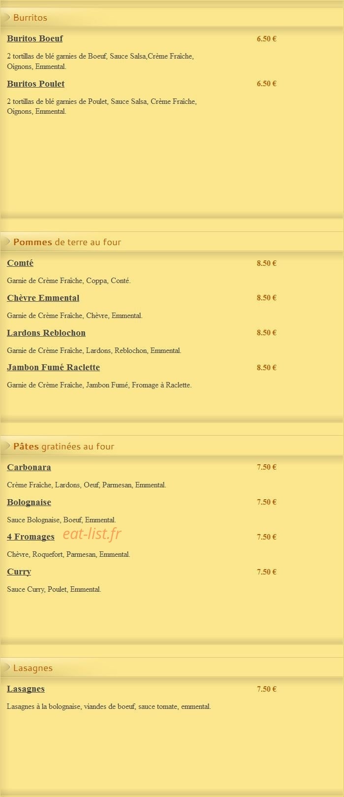 Pizza Lusitalia — carte page 10