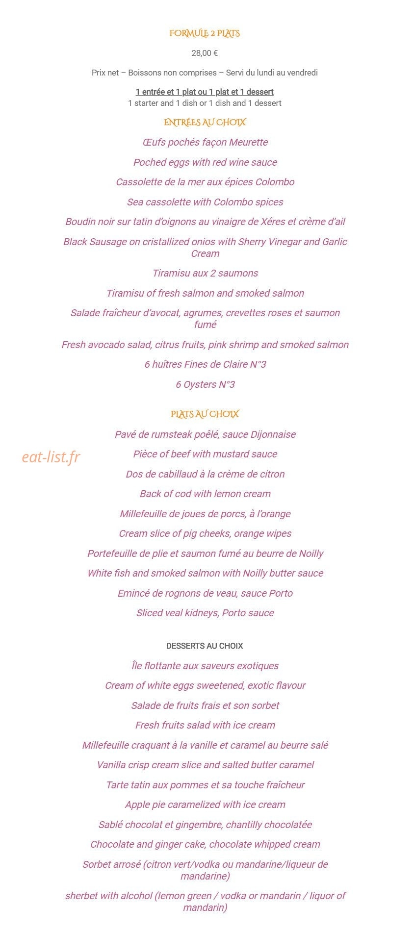 Restaurant de l'Oise — carte page 7