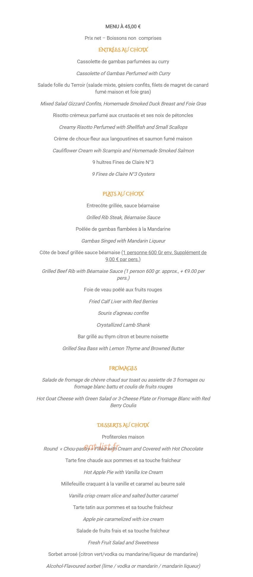 Restaurant de l'Oise — carte page 9