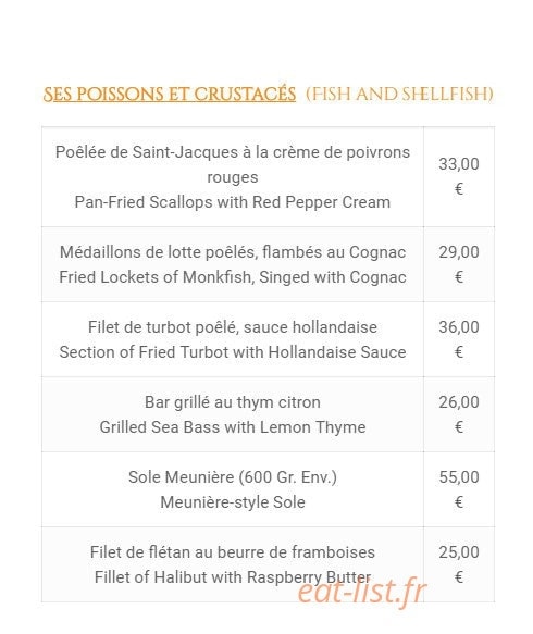 Restaurant de l'Oise — carte page 2