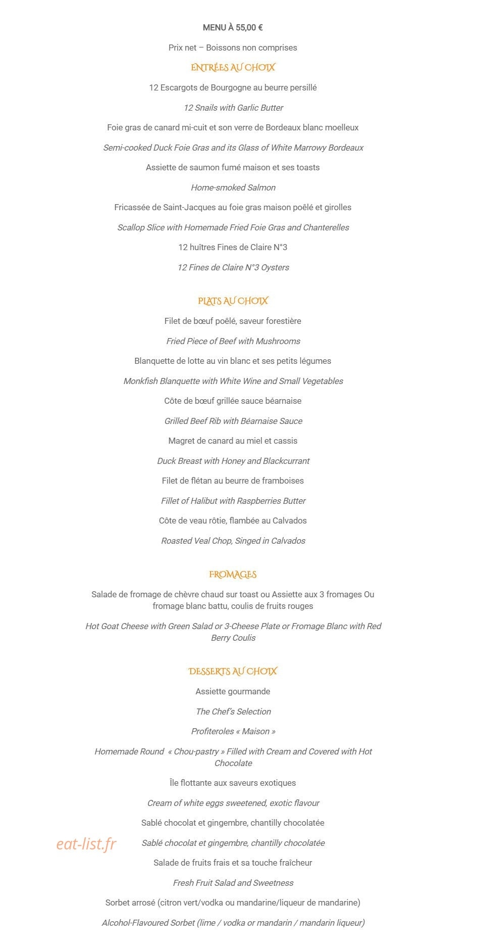 Restaurant de l'Oise — carte page 10