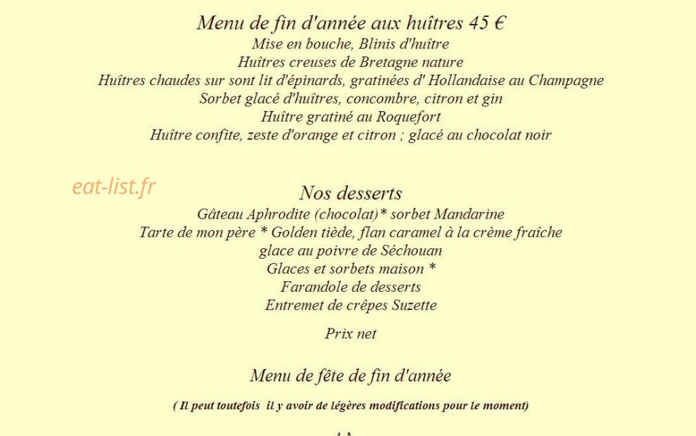 Auberge du Daguet — carte page 3