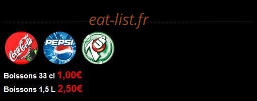 Carte et menu de Pizza roma à Crevecoeur le Grand — Les boissons