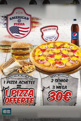 American Pizza — carte page 1