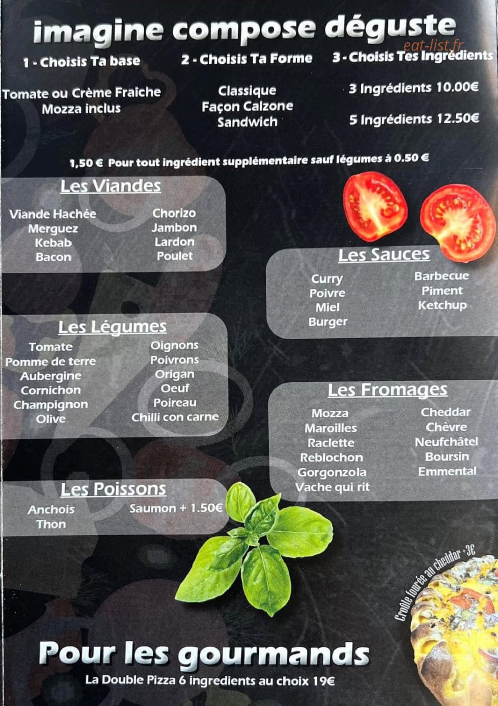 Benjy's pizza — carte page 2