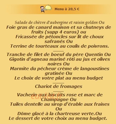 Auberge Le Bois Doré — carte page 4
