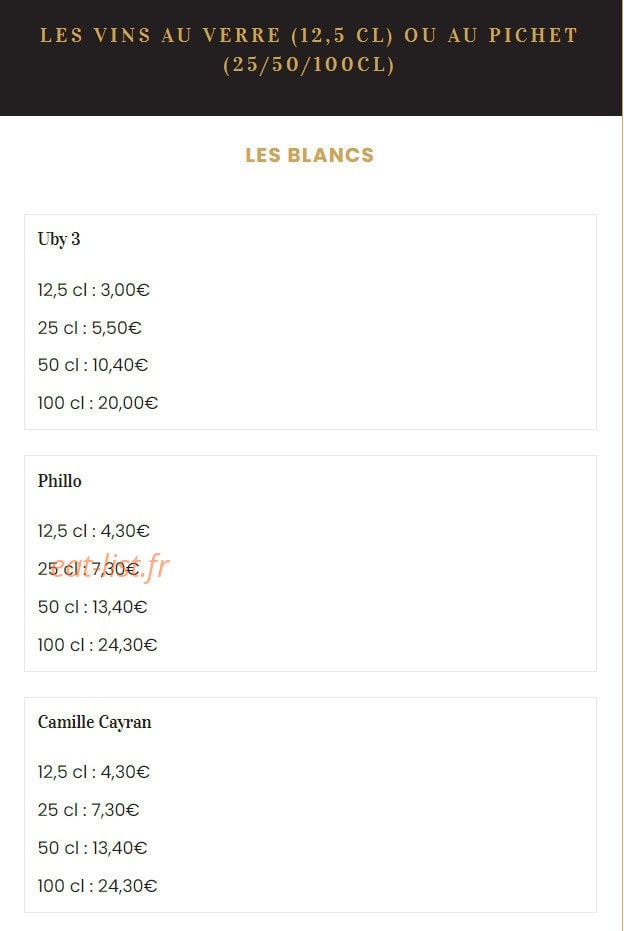 Bistrot Le Katedral — carte page 6