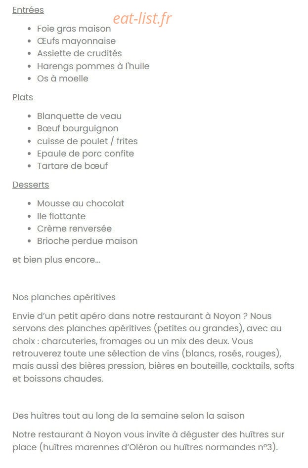 Bistrot Le Katedral — carte page 1