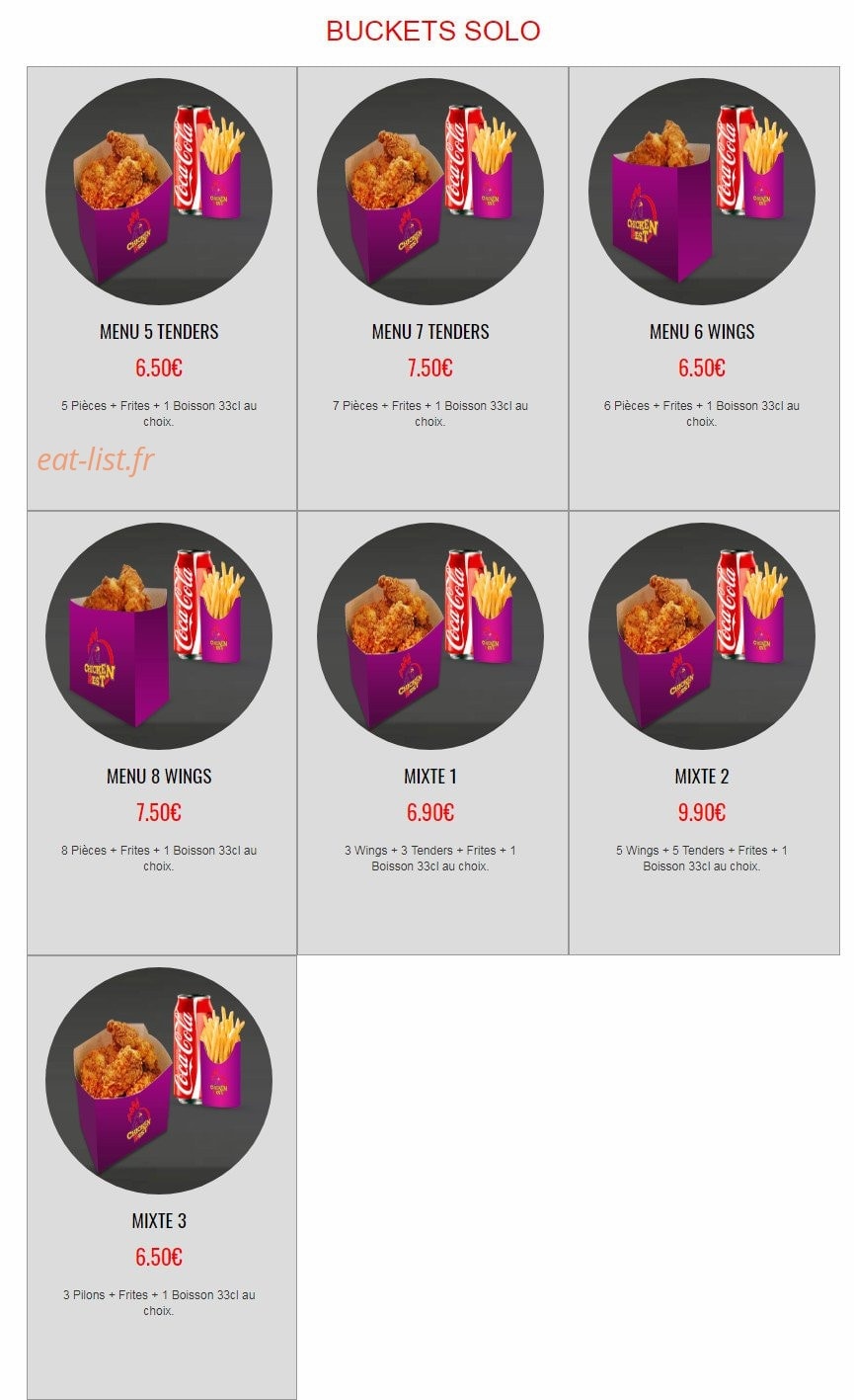 Chicken Best — carte page 6