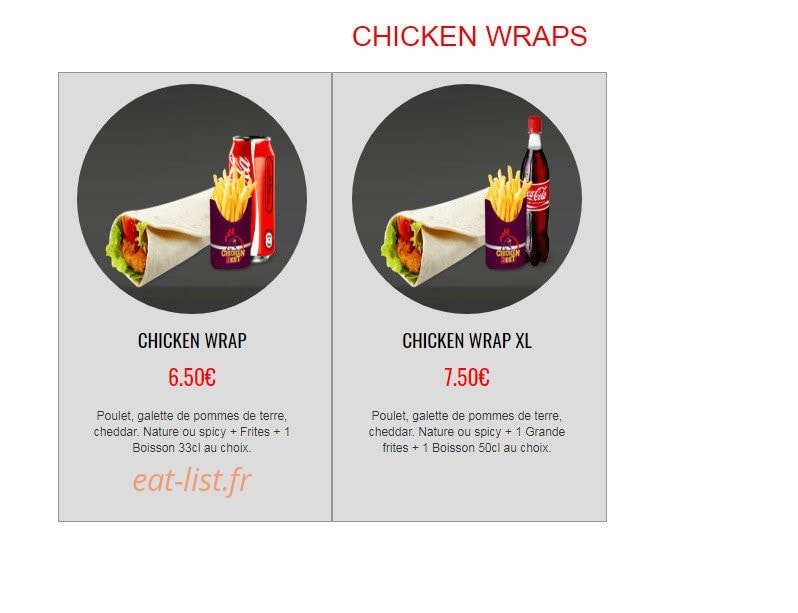 Chicken Best — carte page 4
