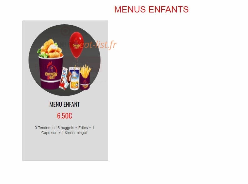 Chicken Best — carte page 3