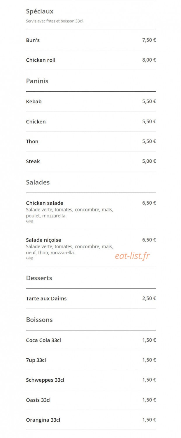 Chicken Food — carte page 4