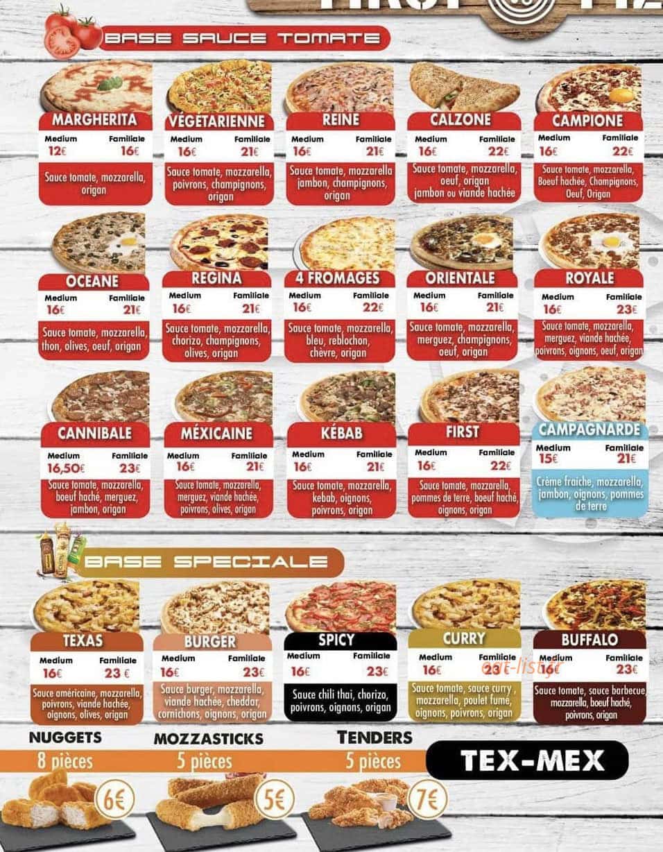 First Pizza — carte page 2