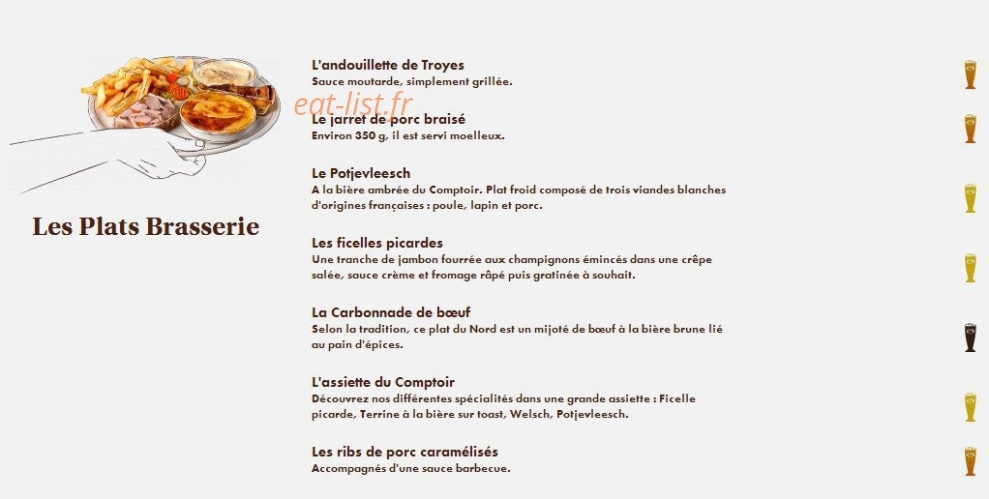 Le Comptoir du Malt — carte page 8