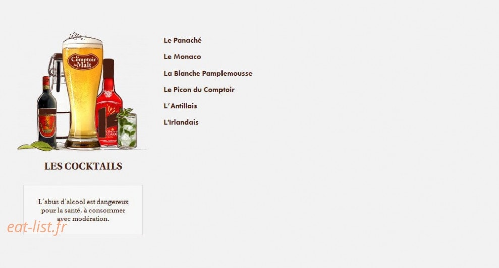 Le Comptoir du Malt — carte page 38