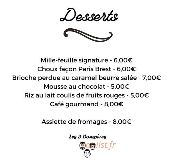 Les 3 Compères — carte page 4