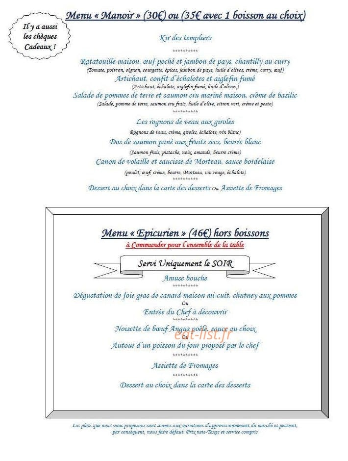 Manoir Saint Eloi — carte page 1