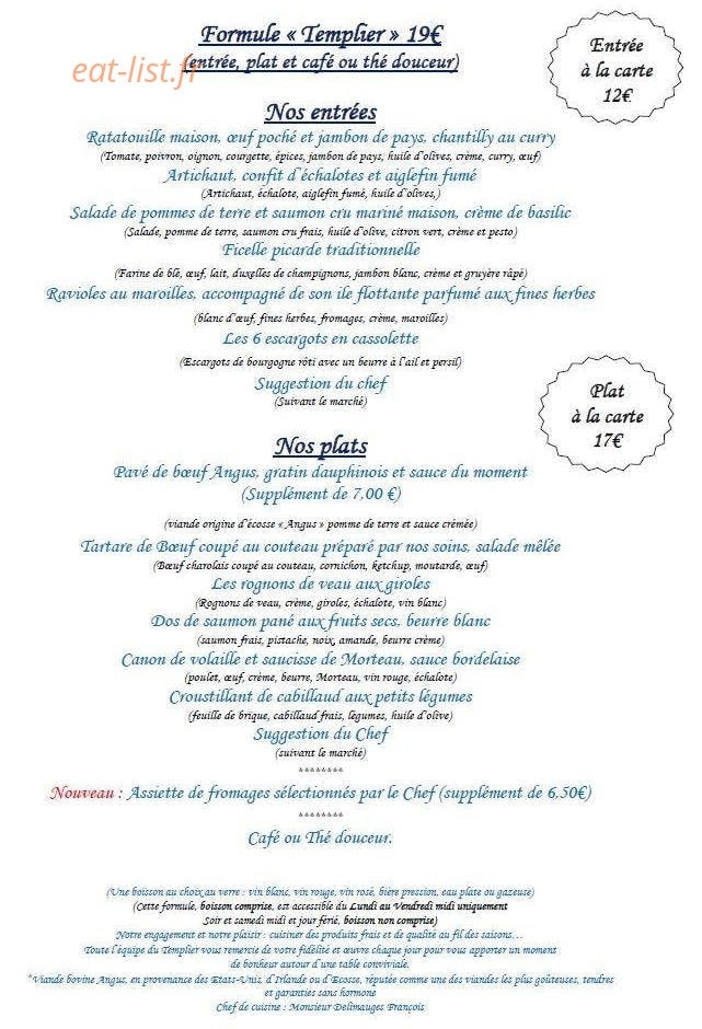 Manoir Saint Eloi — carte page 2