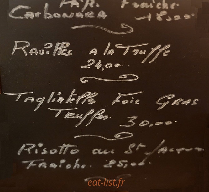 Pasta Club — carte page 1