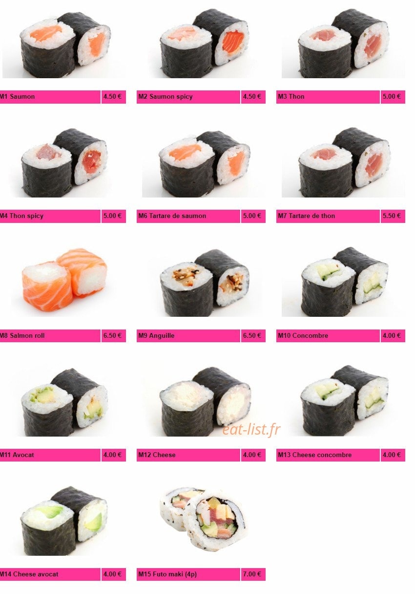 Sushi Nobara — carte page 4