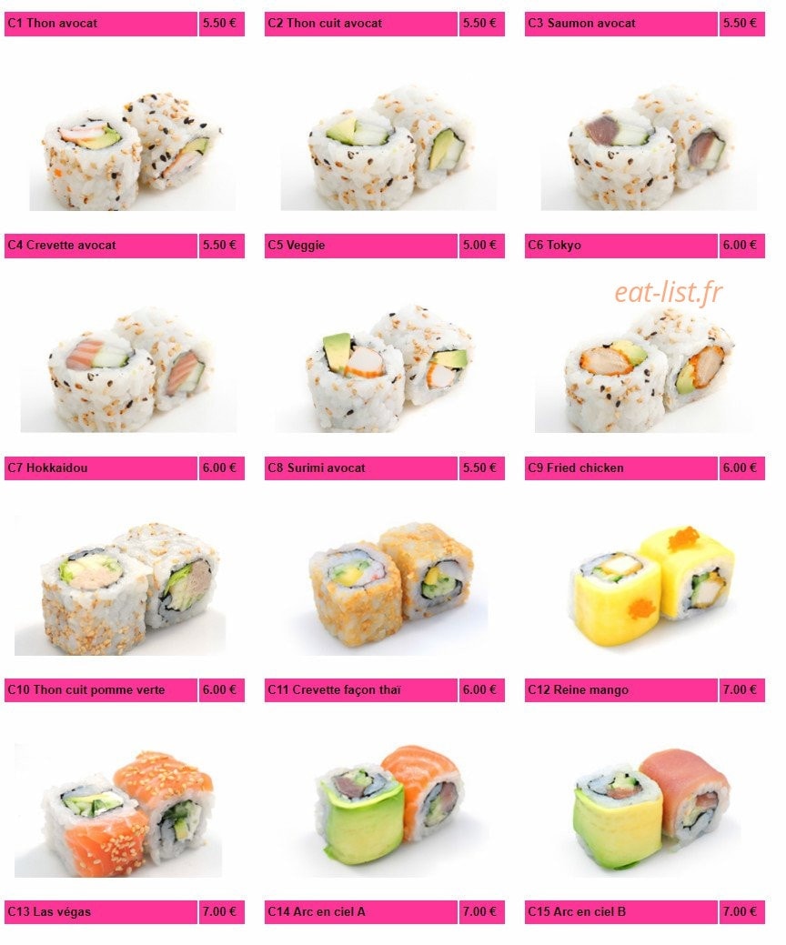 Sushi Nobara — carte page 3