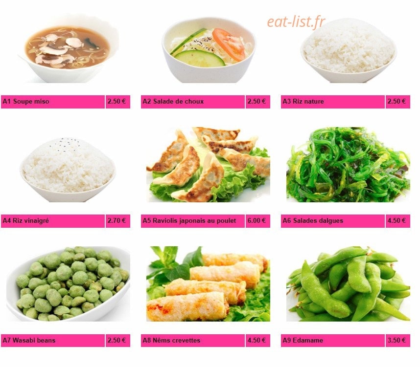 Sushi Nobara — carte page 1