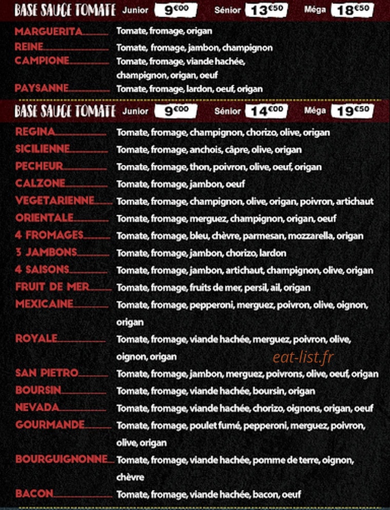 My pizza — carte page 1