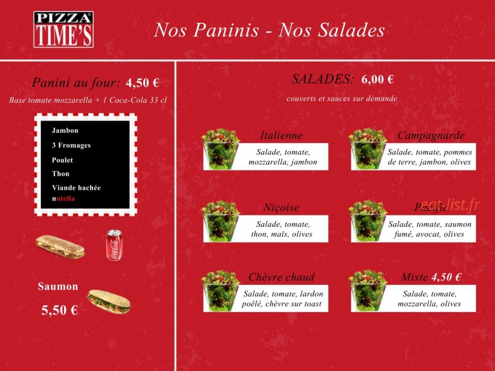 Pizza Time's — carte page 5