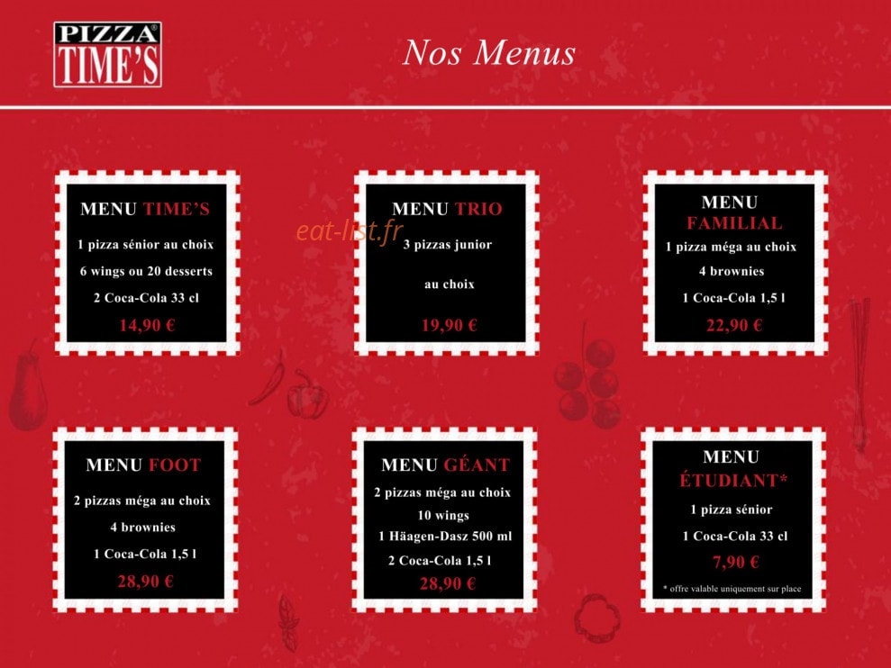 Pizza Time's — carte page 4