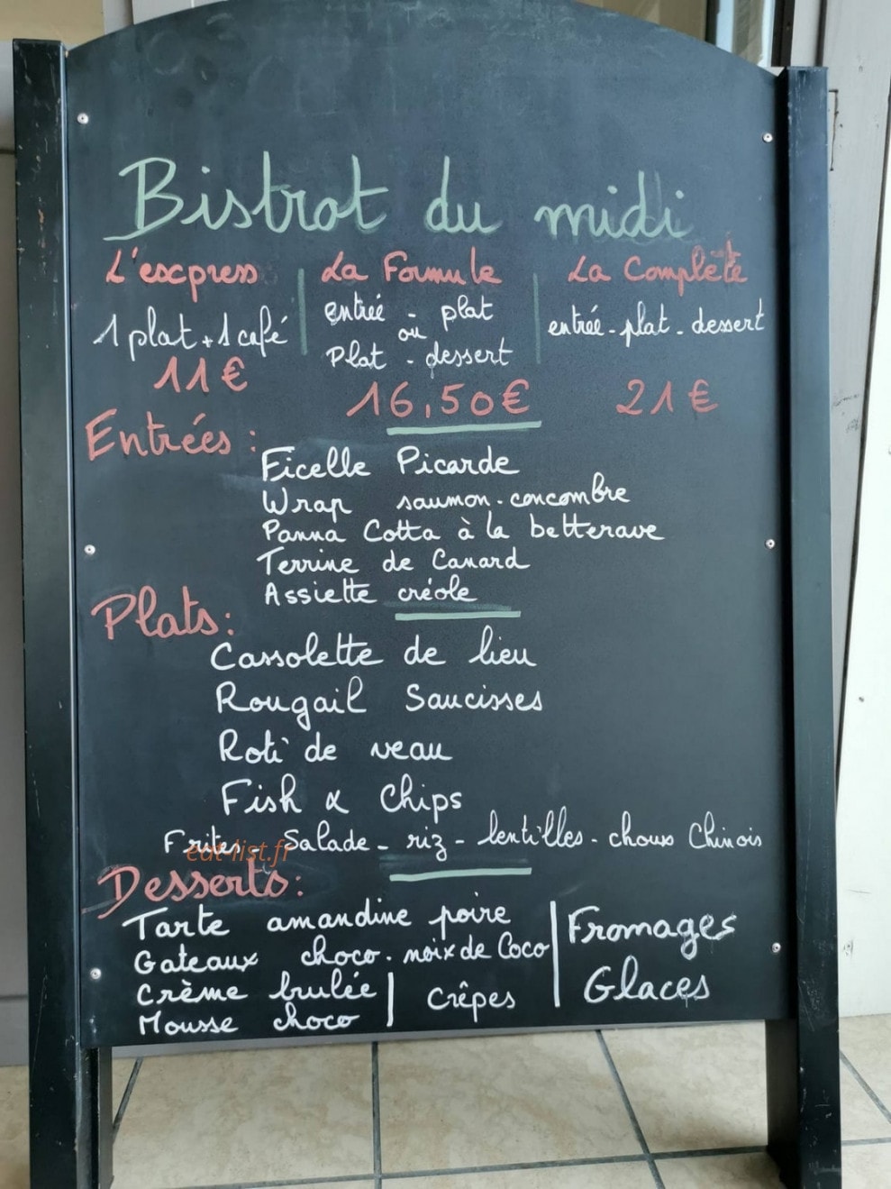 La Table d'Helyett — carte page 1