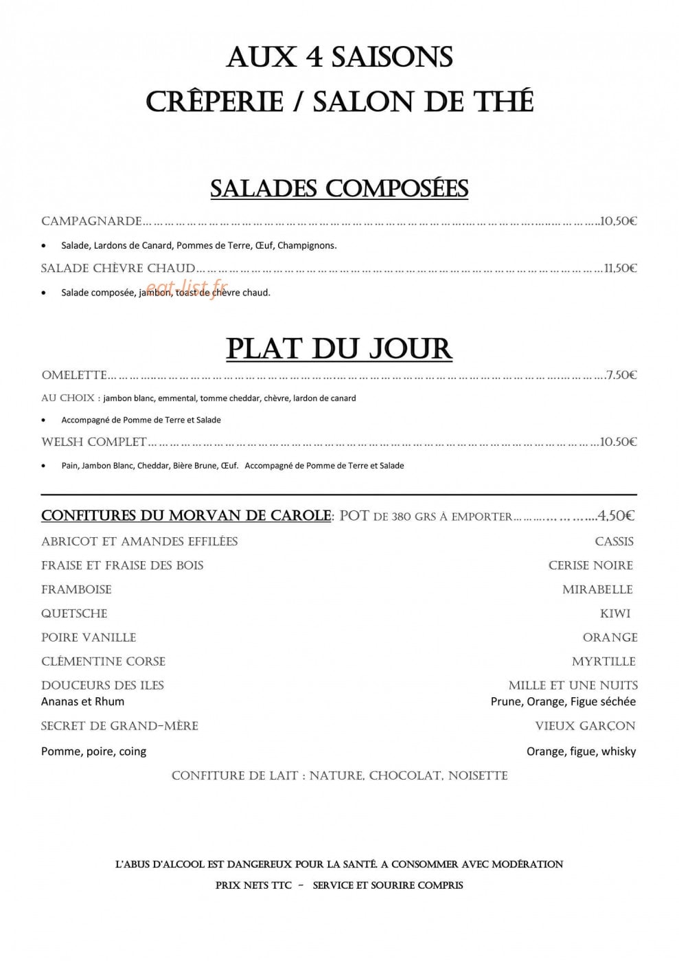 Aux 4 Saisons — carte page 5