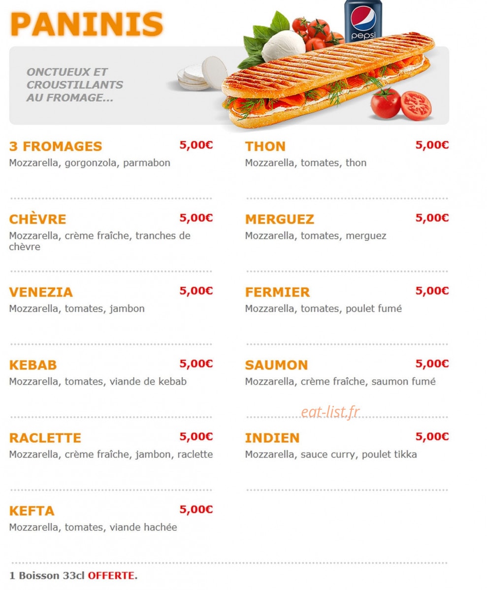 Family pizza — carte page 4