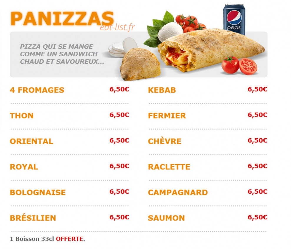 Family pizza — carte page 5
