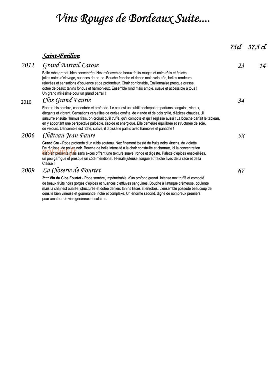 Le Relais — carte page 26