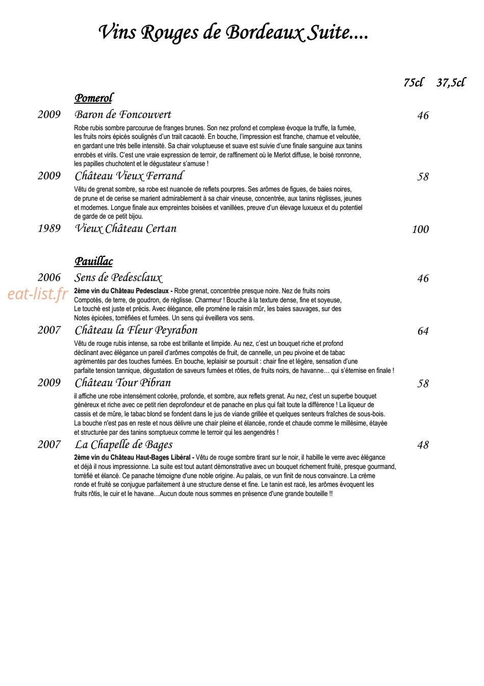 Le Relais — carte page 25