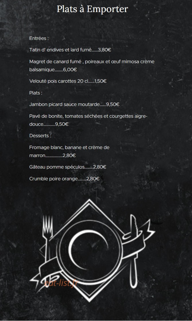 La Petite Auberge — carte page 1