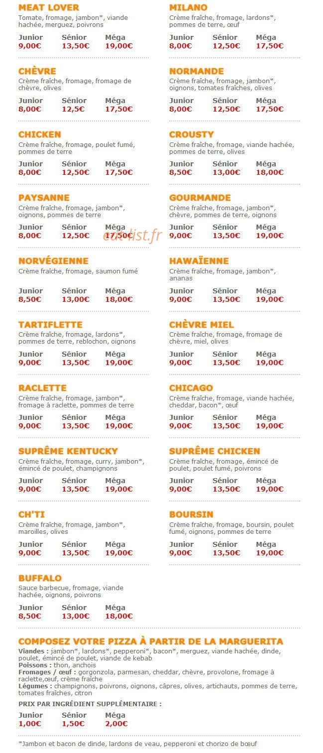 Pizza crousty — carte page 2