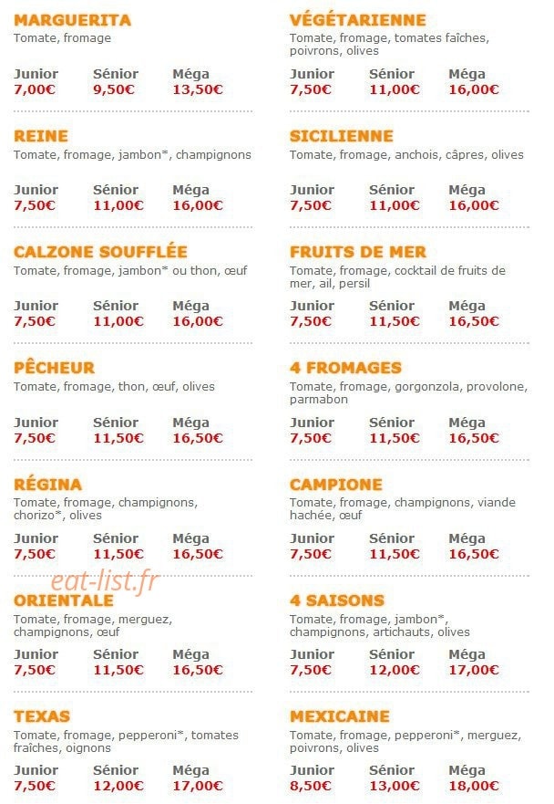 Pizza crousty — carte page 1