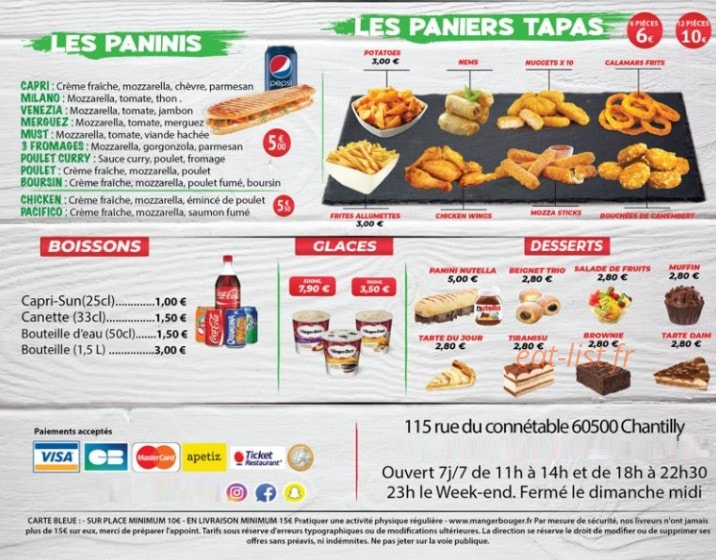 Family Pizza — carte page 3