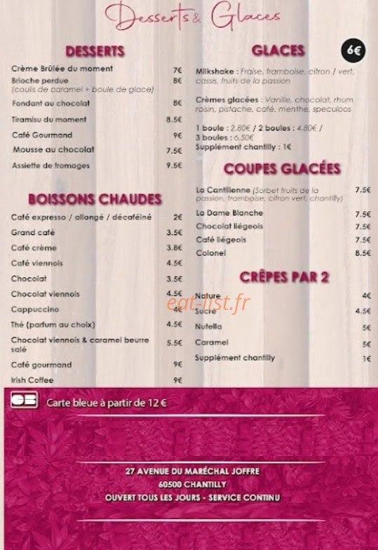 La Brasserie Cantilienne — carte page 3