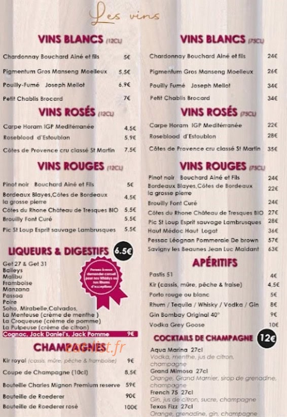 La Brasserie Cantilienne — carte page 4