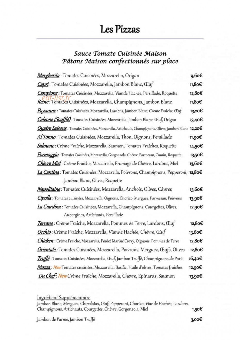 La Cantina — carte page 3