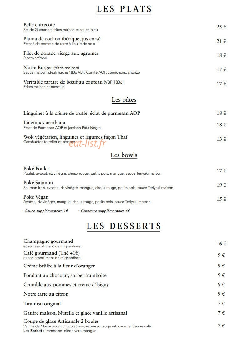 La Villa — carte page 2