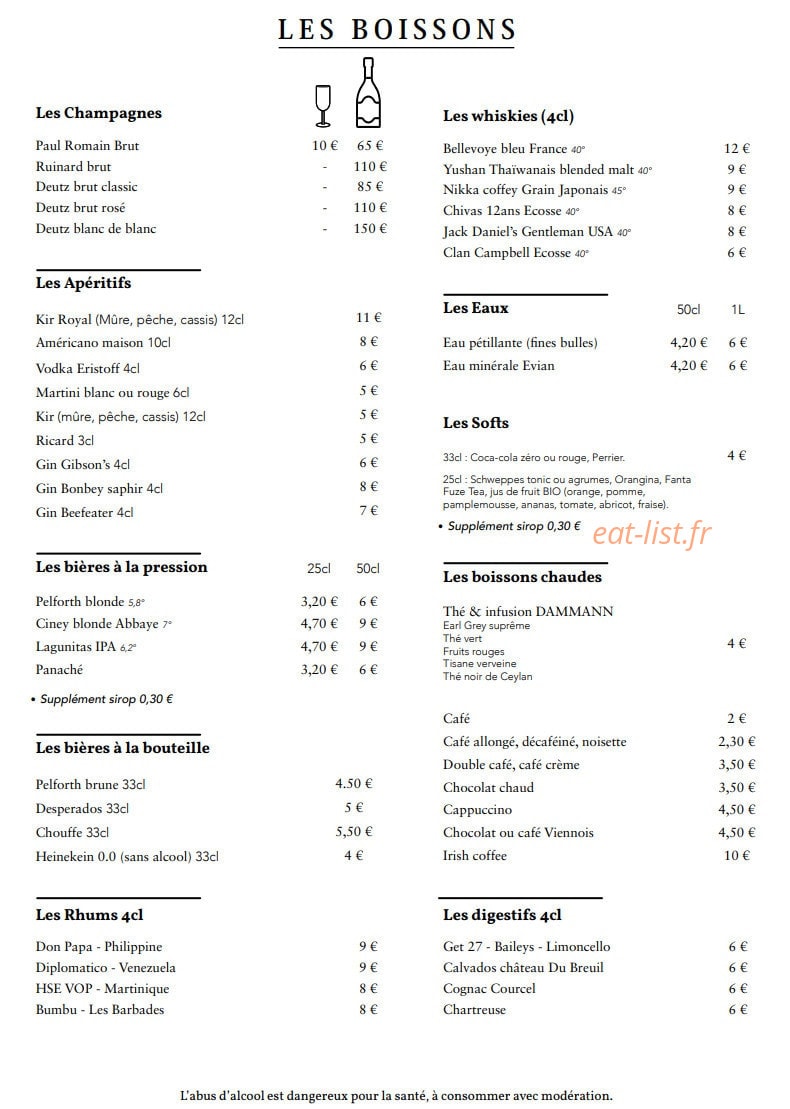 La Villa — carte page 4
