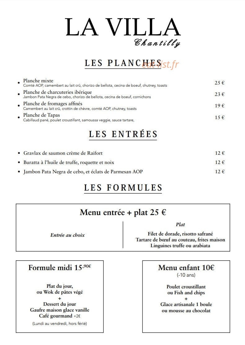 La Villa — carte page 1
