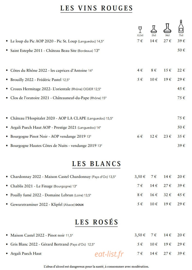 La Villa — carte page 3