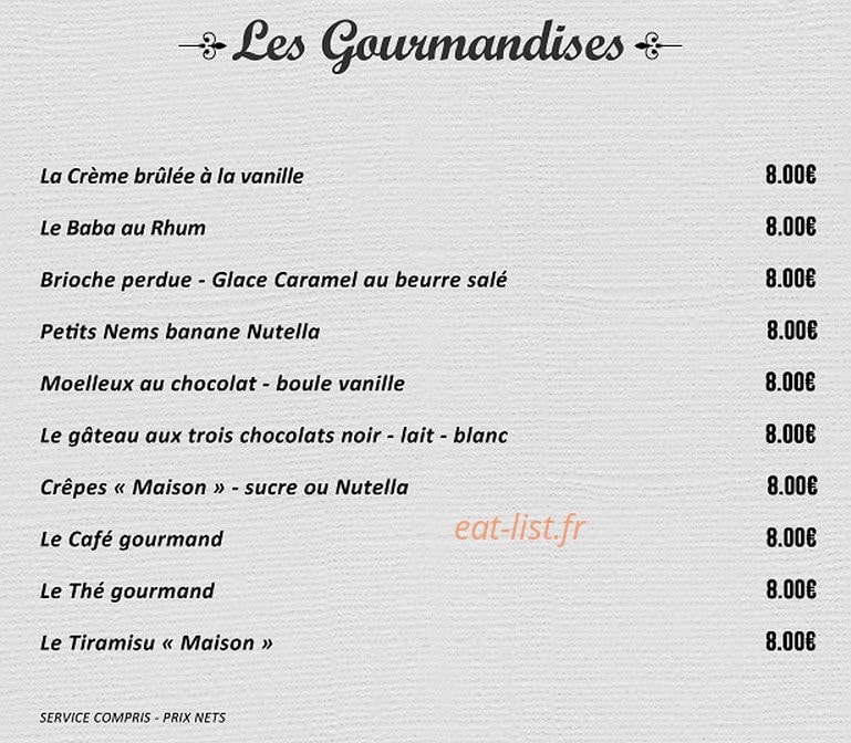 Le Bouchon Gourmand — carte page 3