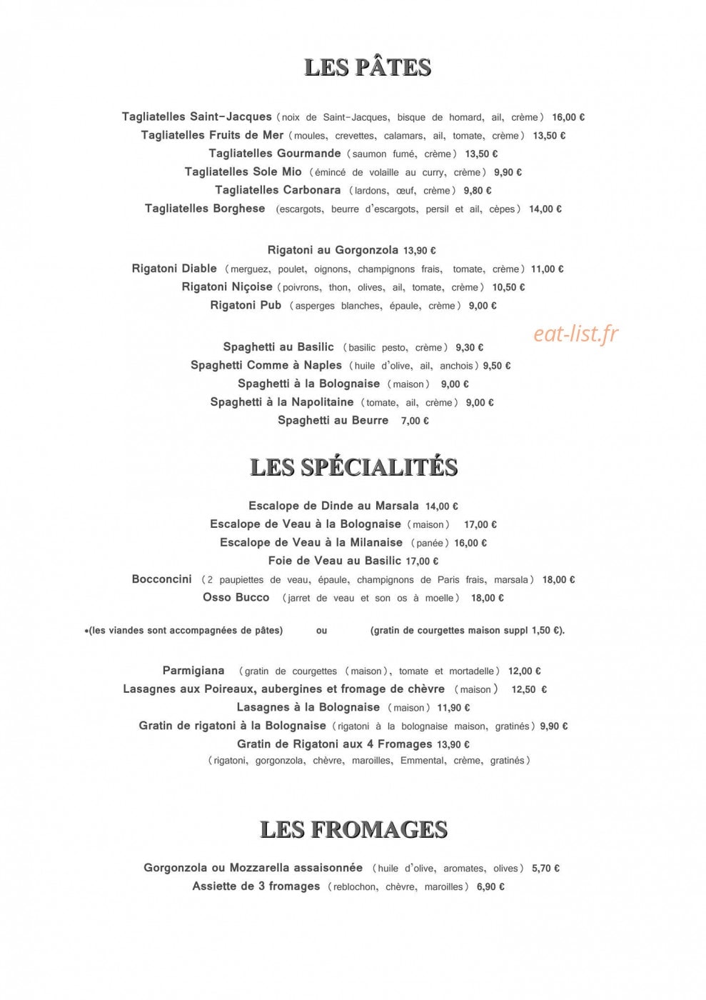 Le Pub — carte page 2