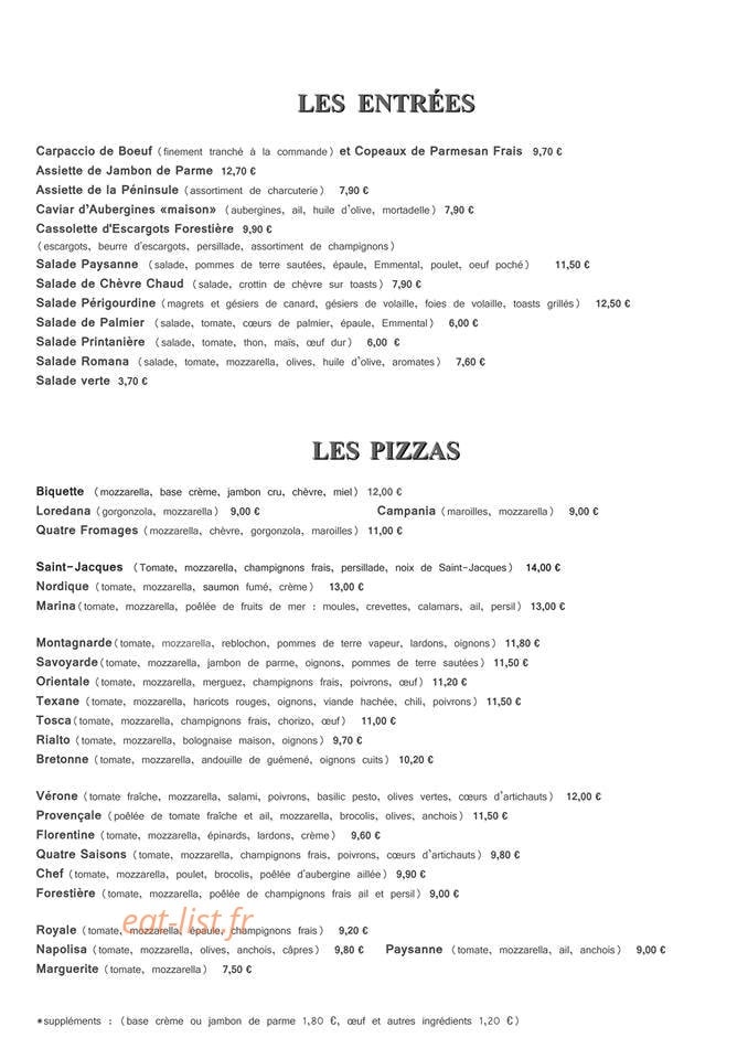 Le Pub — carte page 1