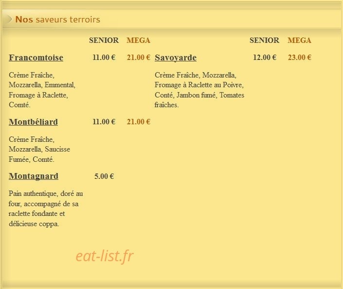 Pizza Lusitalia — carte page 1